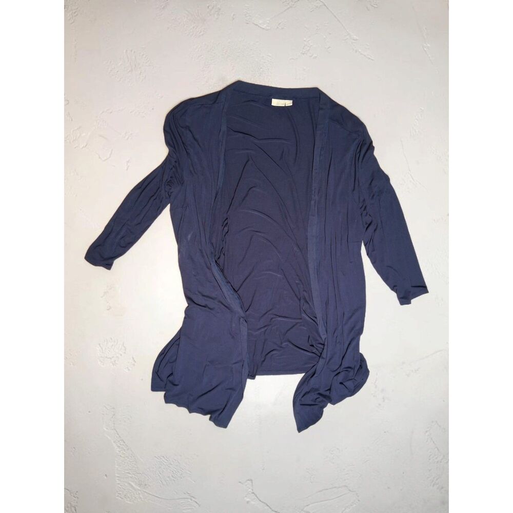 Zim & Zoe Plus Size 26/28 Navy Blue Open Front Lightweight Cardigan Draped